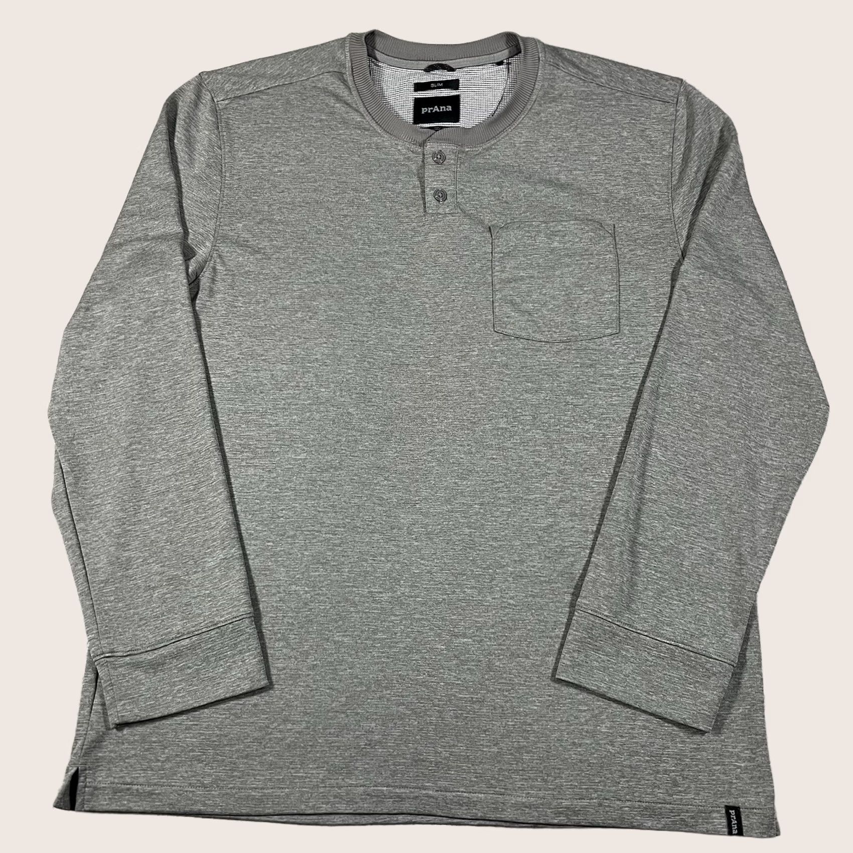 Prana Prana Shirt Mens XL Gray Long Sleeve Henley Thermal Slim Outdoor Hiking Casual Size US XL / EU 56 / 4 - 1 Thumbnail