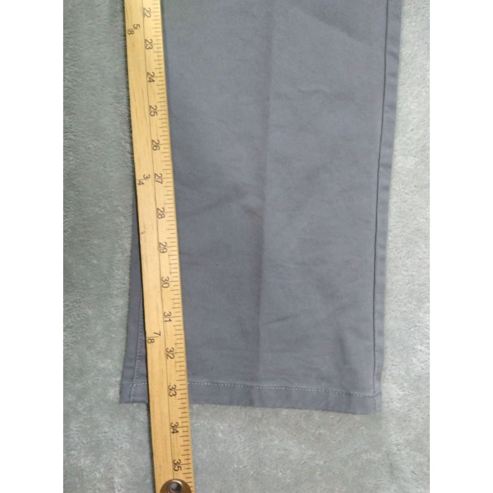 Bonobos Bonobos Slim Chino Pants Mens 32x34 Gray Washed Cotton Spandex Mid Rise Straight Flat Front 34 In Inseam Stretch Size US 32 / EU 48 - 5 Thumbnail