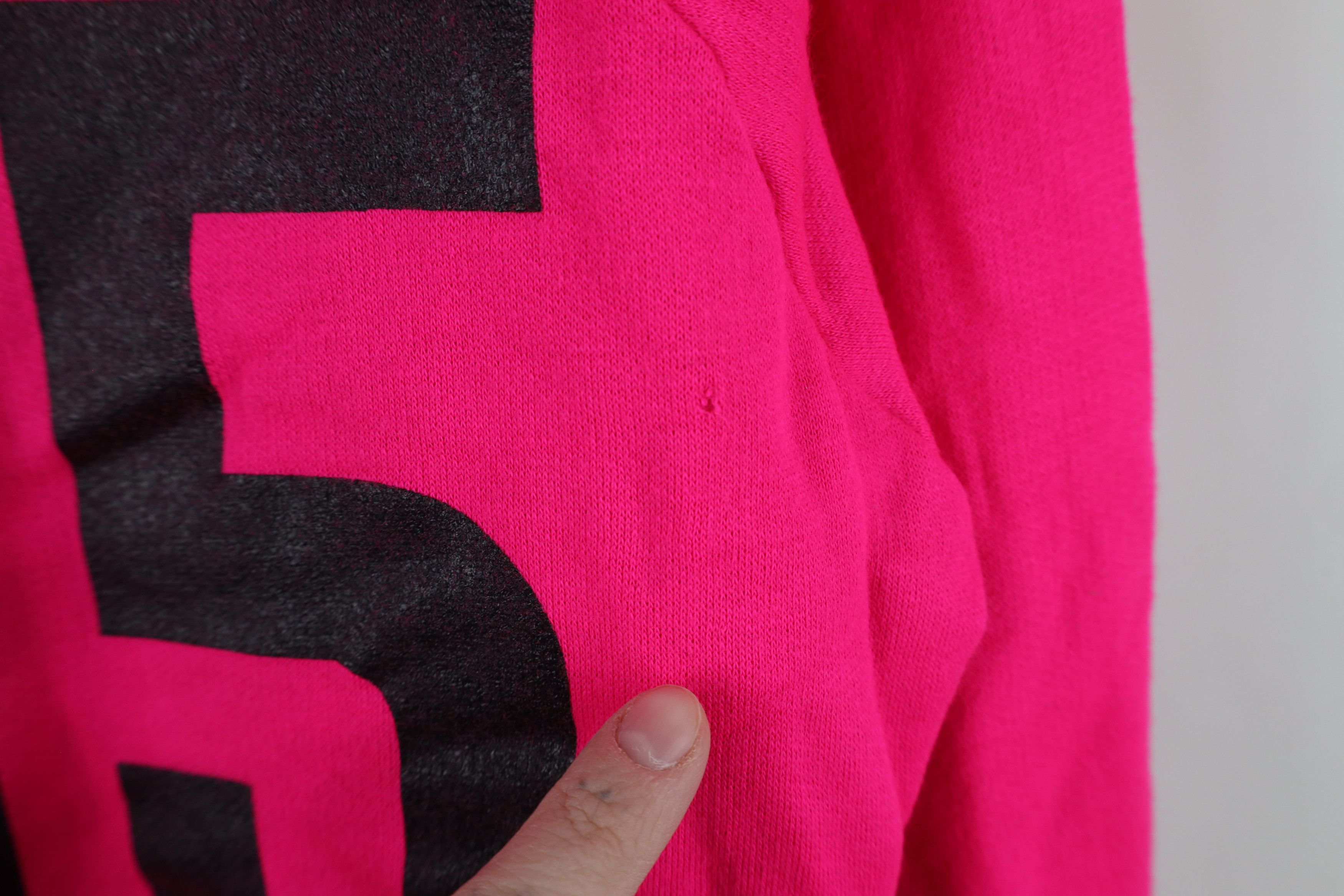 Vintage Vintage 80s Streetwear Block Number Sweatshirt Neon Pink USA Size M / US 6-8 / IT 42-44 - 5 Thumbnail