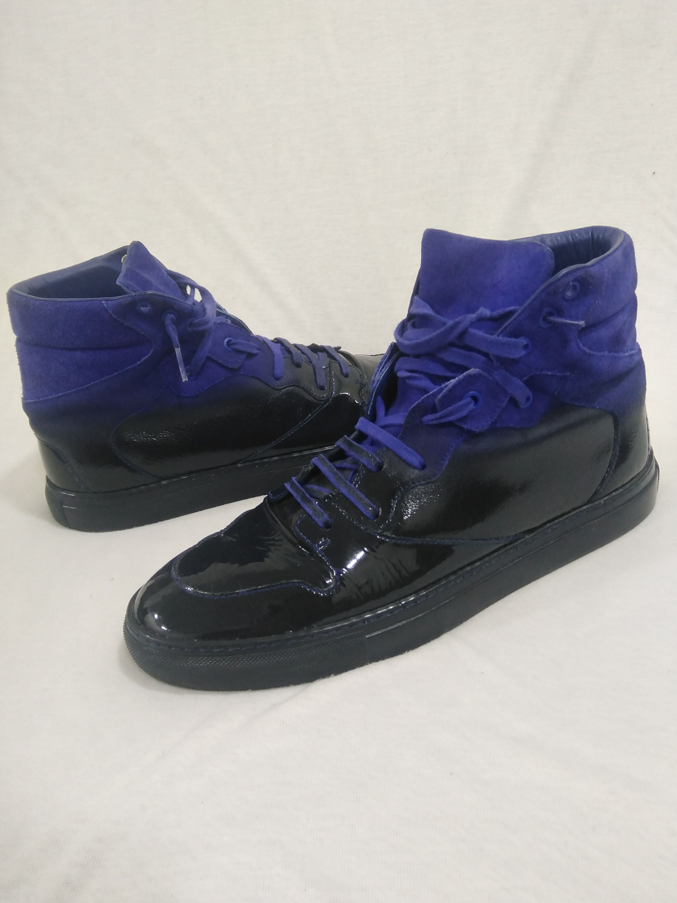 image of Balenciaga Spray-Paint-Effect High-Top Sneakers 43 Eur in Black Blue, Men's (Size 9.5)