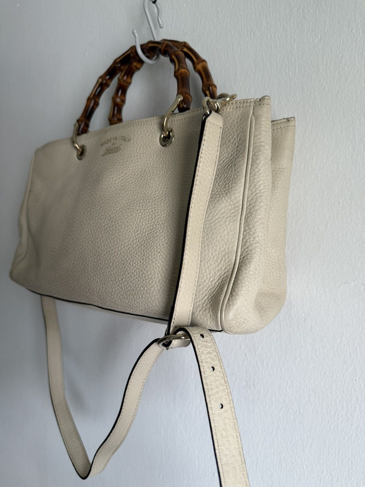 Gucci Gucci Bamboo Shopper Pebbled Leather 2 way Small Size ONE SIZE - 5 Thumbnail
