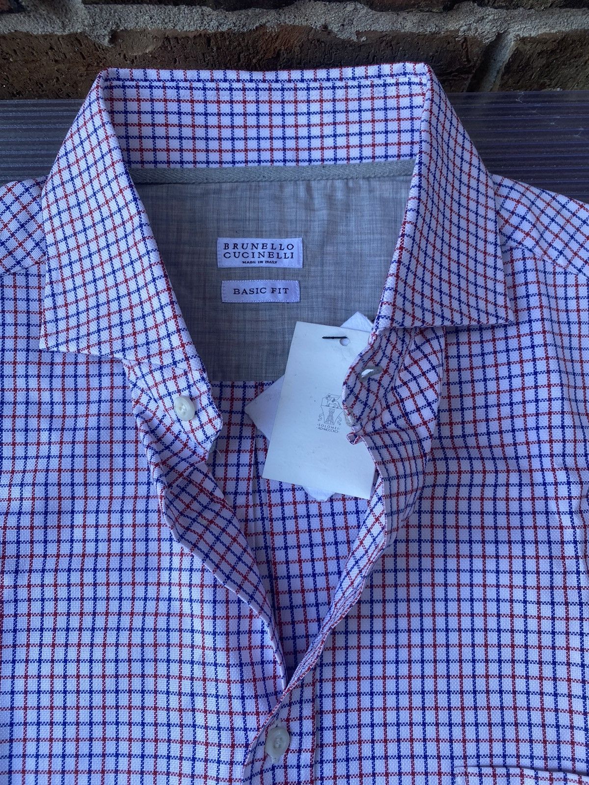 Brunello Cucinelli Brunello Cucinelli 🇮🇹 Red/White/Blue Check Dress Shirt XL NWT Size US XL / EU 56 / 4 - 7 Thumbnail
