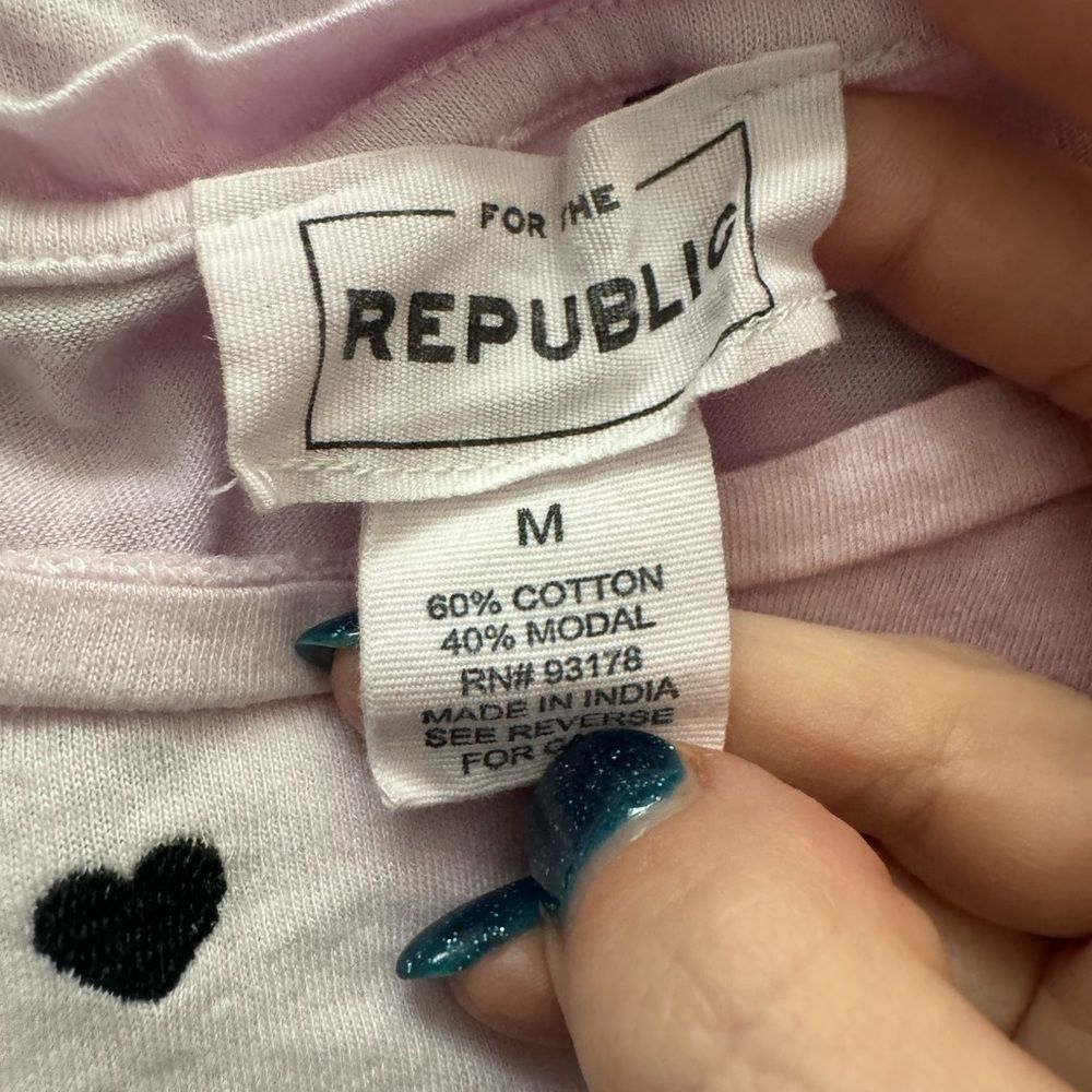 Other For The Republic Pink Tie-Dye Heart Print Puff Sleeve Tee Wo Size M / US 6-8 / IT 42-44 - 5 Thumbnail