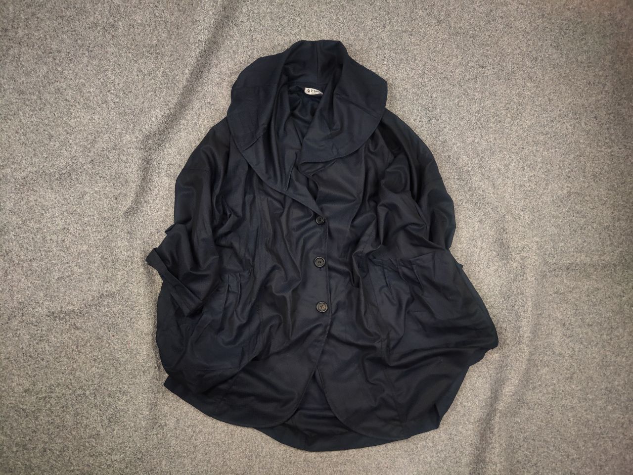 Vintage La Bass Germany Design Wool Blend Navy Oversized ligh Jacket Size XL / US 12-14 / IT 48-50 - 1 Thumbnail