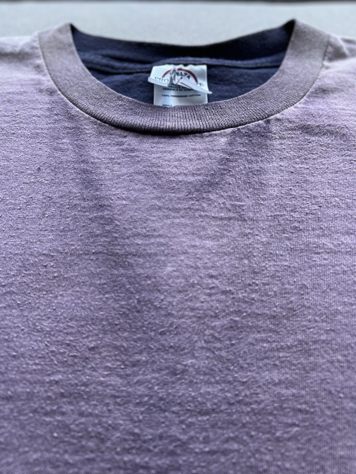 Vintage Sunfaded Plum Long Sleeve Tee — Vintage 1990s Size US L / EU 52-54 / 3 - 3 Thumbnail