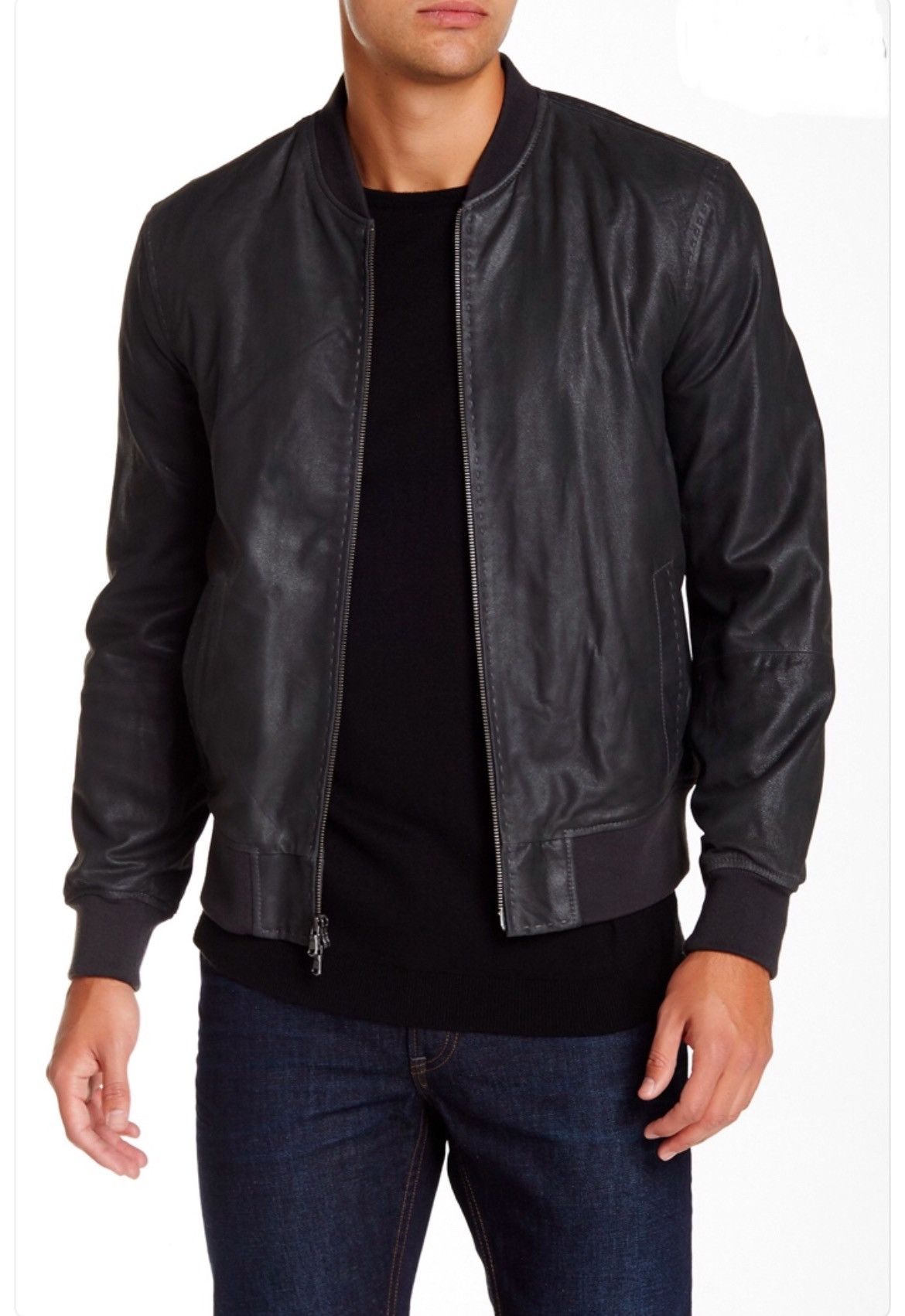 John Varvatos Goat Suede Bomber Jacket. Size medium Size US M / EU 48-50 / 2 - 2 Thumbnail