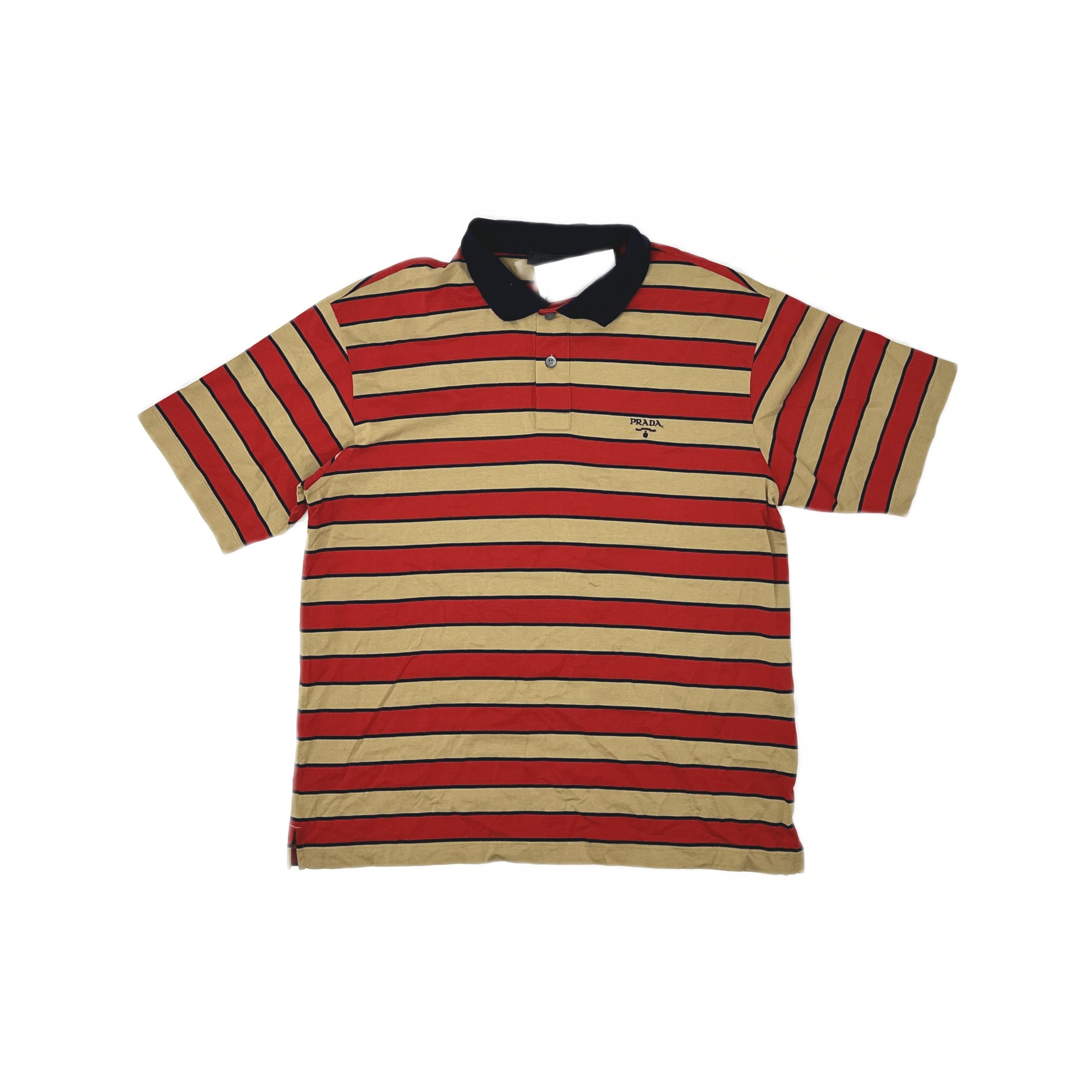 Prada Prada Striped Logo Polo Shirt Size L Size US L / EU 52-54 / 3 - 1 Thumbnail
