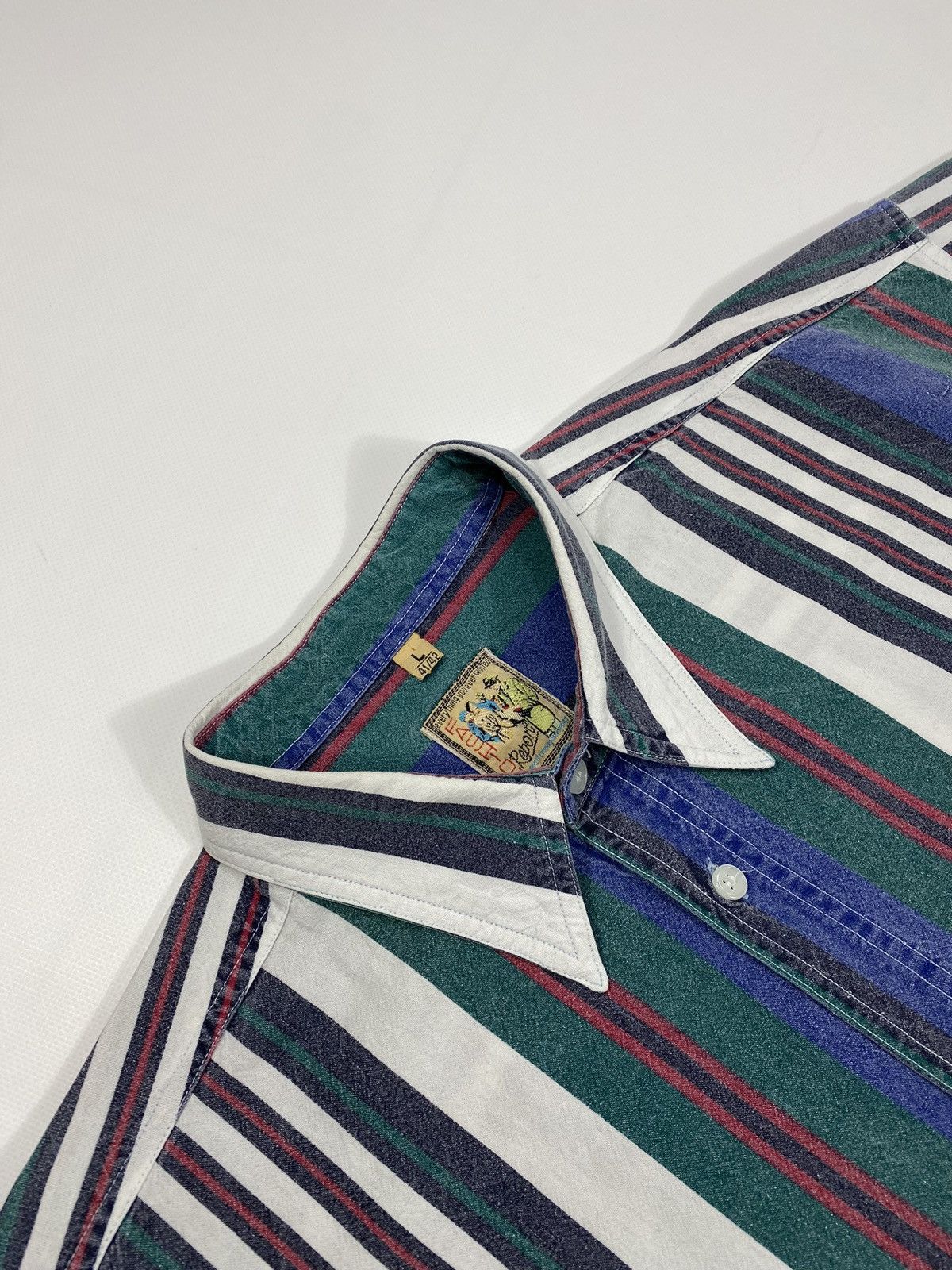 Vintage LASTDROP🔥 Vintage 80s 90s Fade Out Light Denim Striped Shirt Size US XL / EU 56 / 4 - 7 Thumbnail