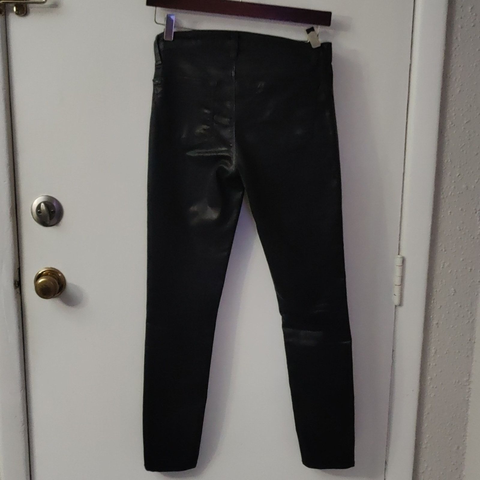 J Brand J Brand Women's Black Lacquered Super Skinny Jeans 26 Rocker Size 26" / US 2 / IT 38 - 2 Thumbnail