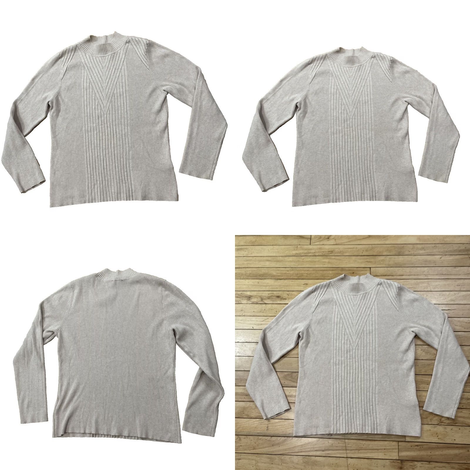 Vintage INC International Concepts Sweater Women 2XL Tan Boho Western Preppy Mock Neck Pullover Knit Stretch Size 2XL Womens Size XXL / US 16-18 / IT 52-54 - 9 Thumbnail