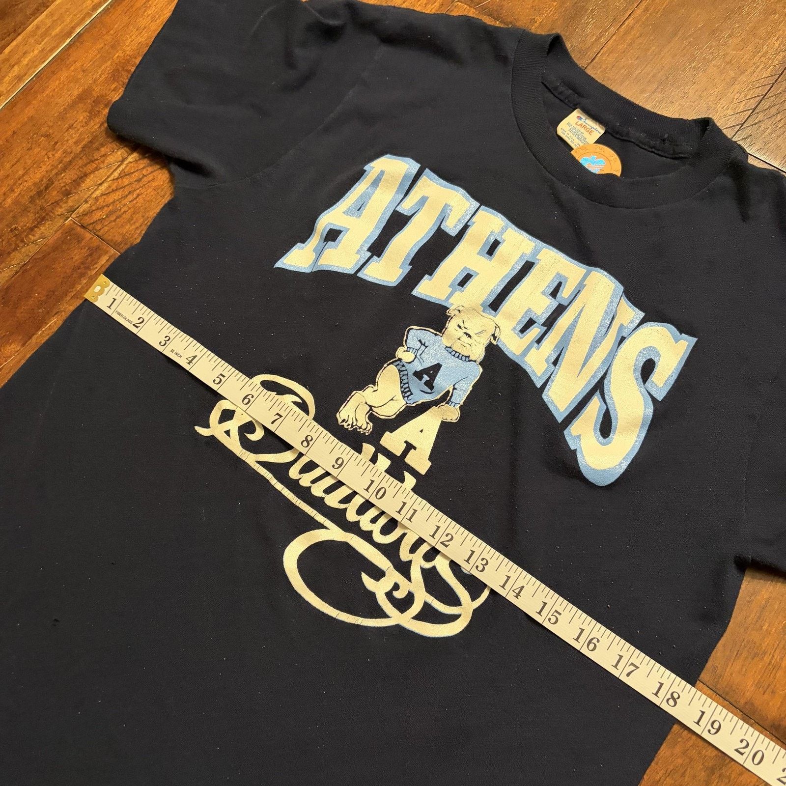 Champion Vintage Athens Bulldogs Shirt Mens Large Blue Champion Size L / US 10 / IT 46 - 7 Thumbnail