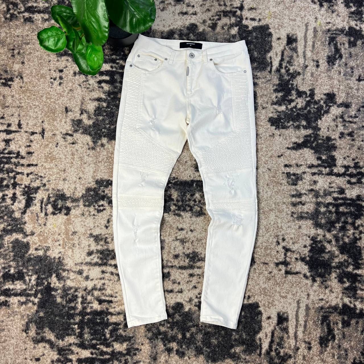 Represent Clo. Represent White Denim Slim Fit Jeans Streetwear Style Size US 32 / EU 48 - 1 Thumbnail