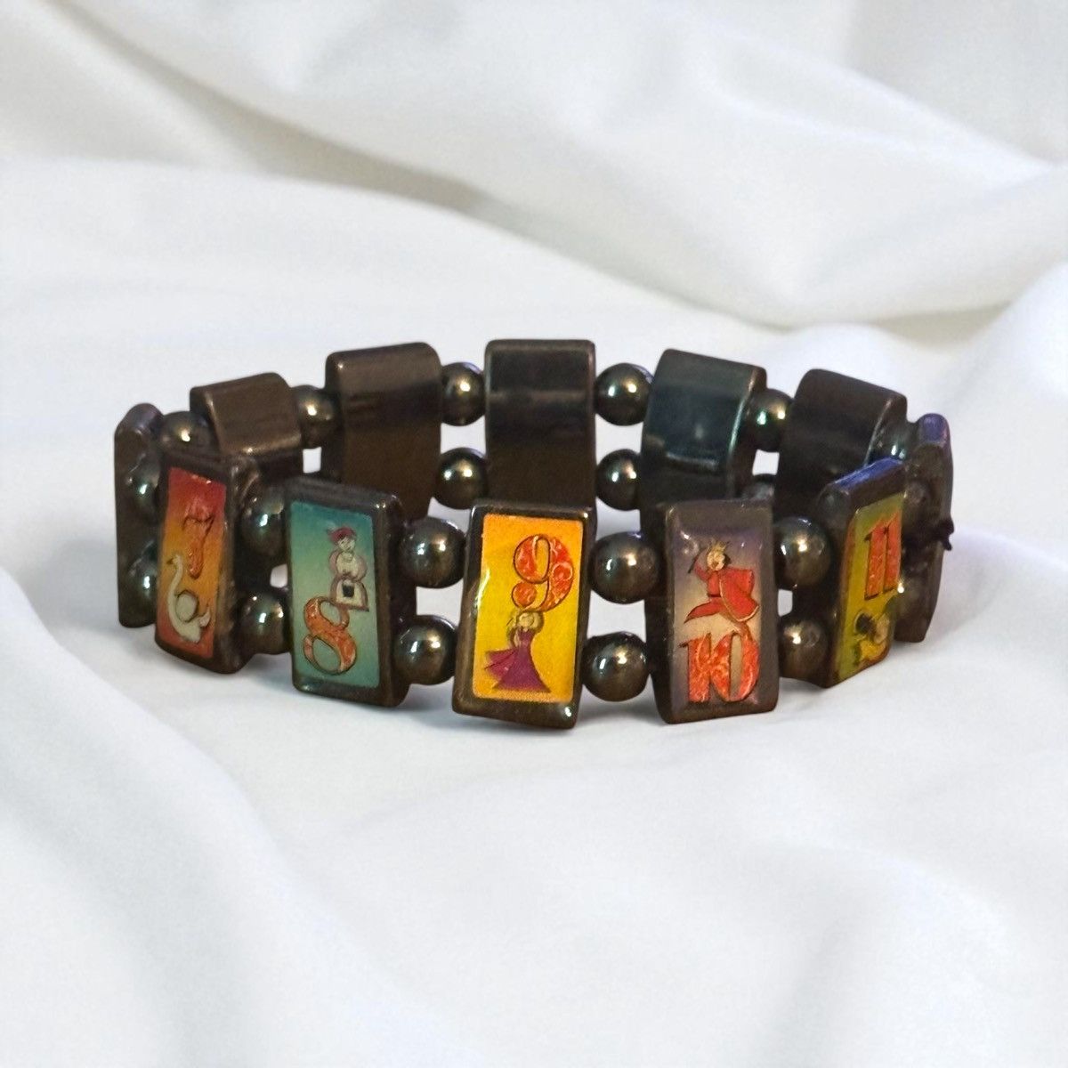 Other Hematite 12 Days of Christmas tile stretch bracelet Size ONE SIZE - 1 Thumbnail