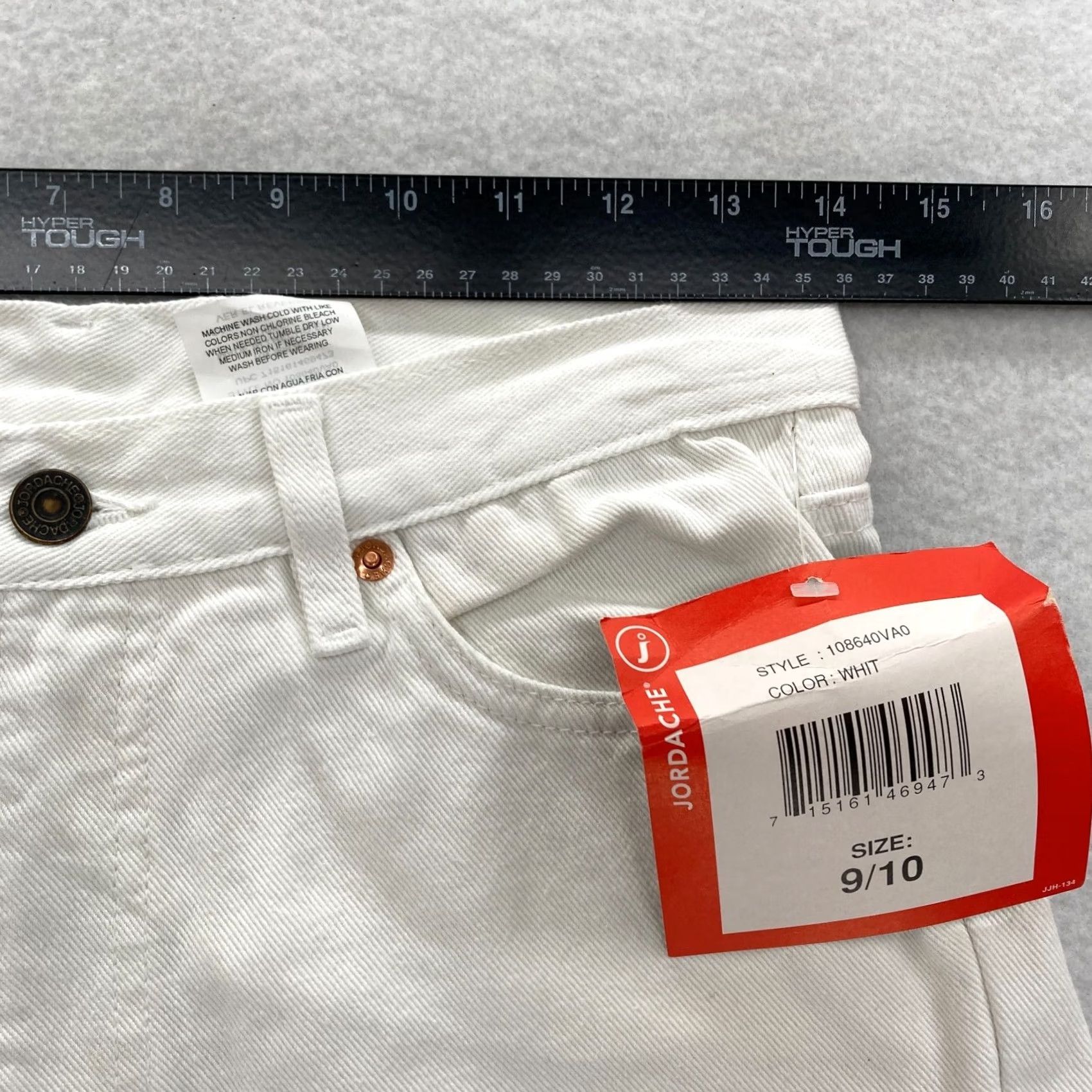 Jordache VINTAGE Jordache Jean Shorts Women's 9/10 White Denim Western Cowgirl Jorts NWT Size 28" / US 6 / IT 42 - 7 Thumbnail
