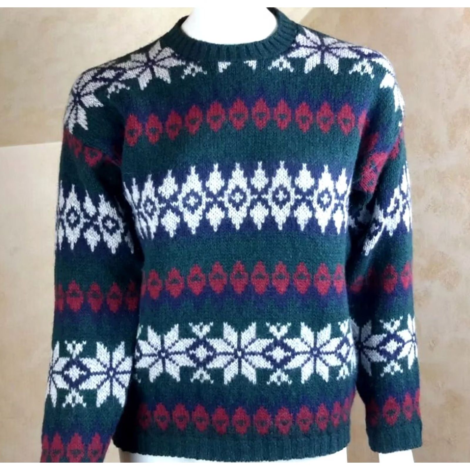 Eddie Bauer VINTAGE Eddie Bauer Womens Wool Blend Nordic Ski Sweater S Green Size S / US 4 / IT 40 - 2 Thumbnail