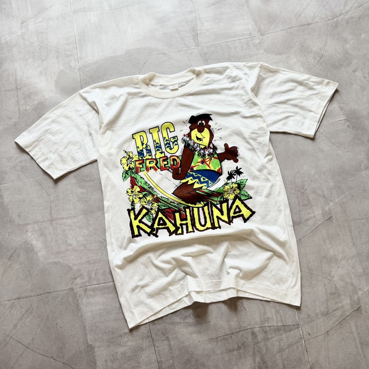 Cartoon Network 80-90s Vintage Flintstone Big Fred Kahuna Cartoon T-Shirt Size US L / EU 52-54 / 3 - 1 Thumbnail