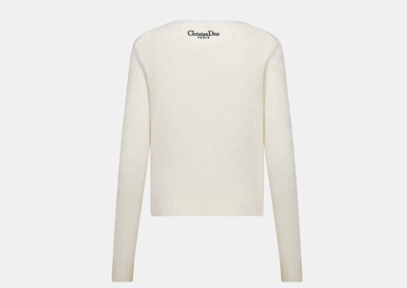 Dior o1w1db10824 Cashmere Sweater in White Size S / US 4 / IT 40 - 2 Thumbnail