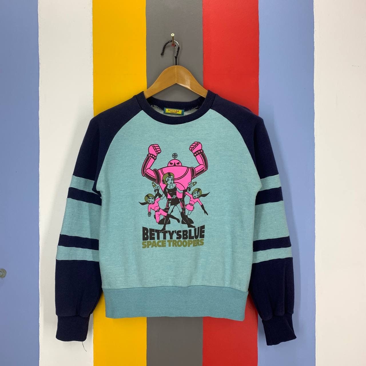 Japanese Brand Vintage BETTY'S BLUE Space Troopers Sweatshirt #2380-11 Size US XS / EU 42 / 0 - 1 Thumbnail