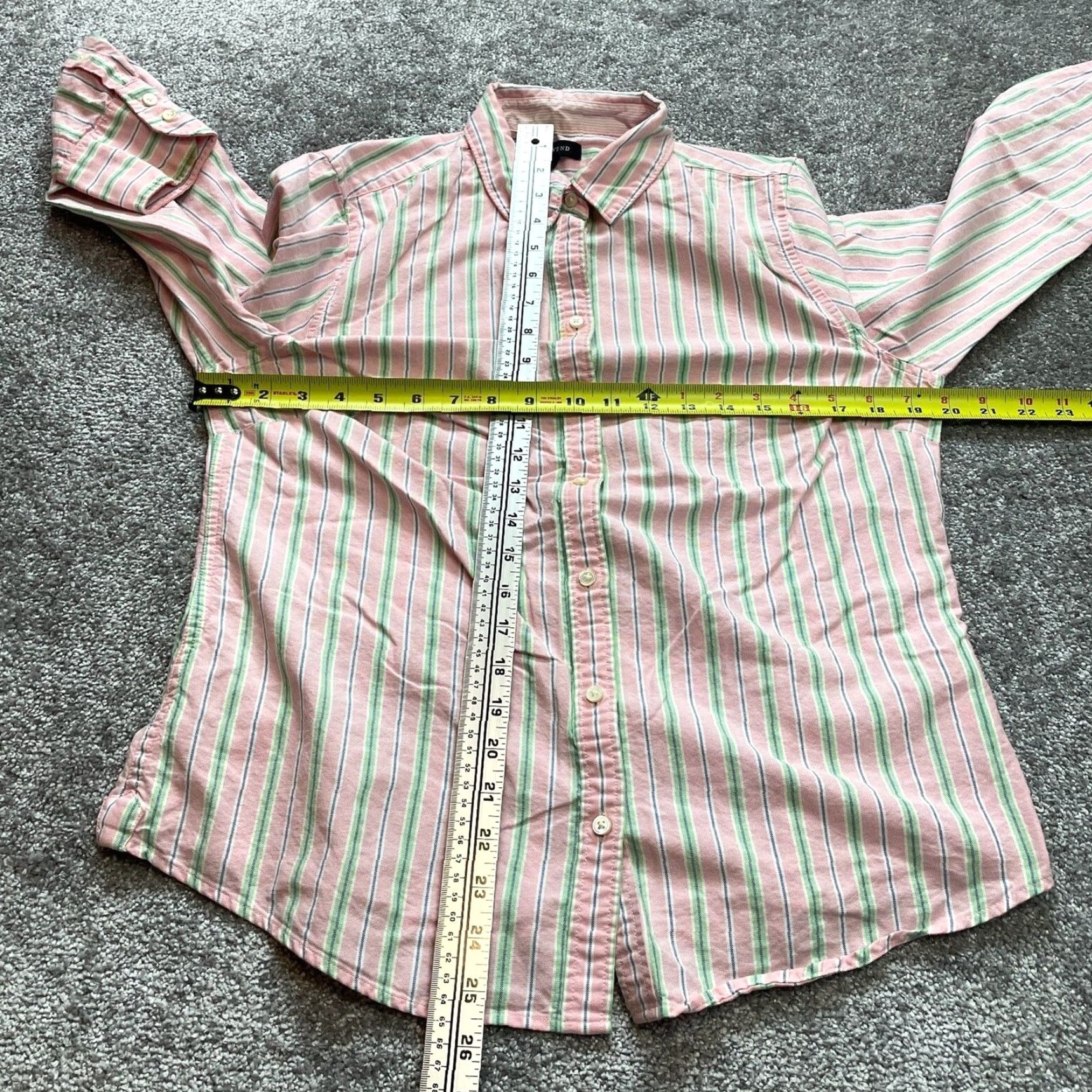 Lands' End Lands' End Shirt Adult 10 Pink Striped Collared Long Sleeve Button-Up Size L / US 10 / IT 46 - 5 Thumbnail
