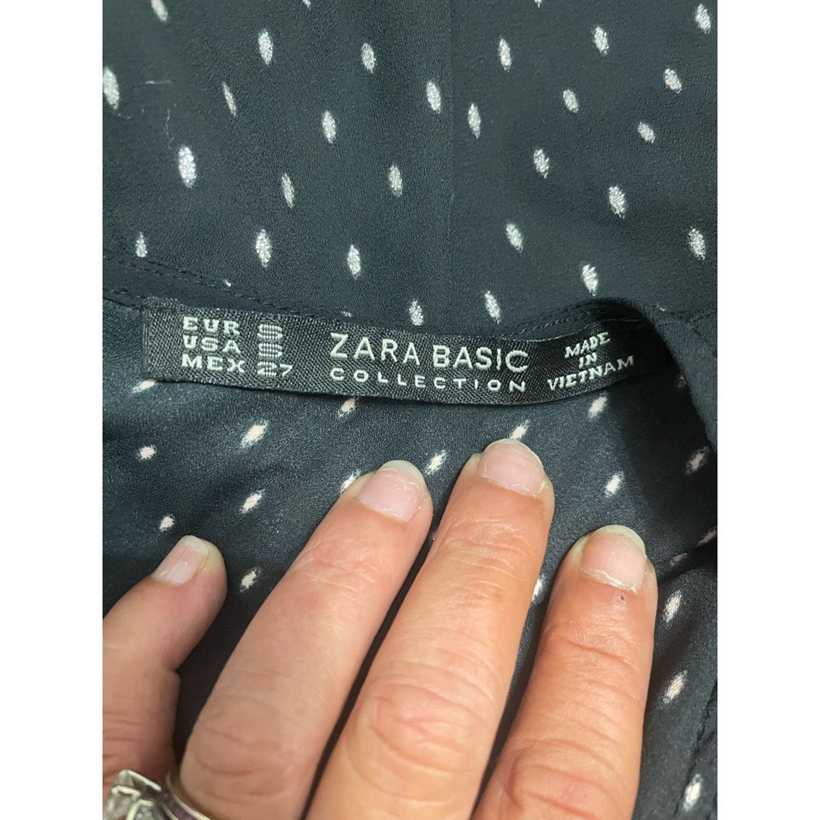 Zara Zara Black Polka Dot Romper 3/4 Sleeve Romper Playsuit S Size 28" / US 6 / IT 42 - 9 Thumbnail
