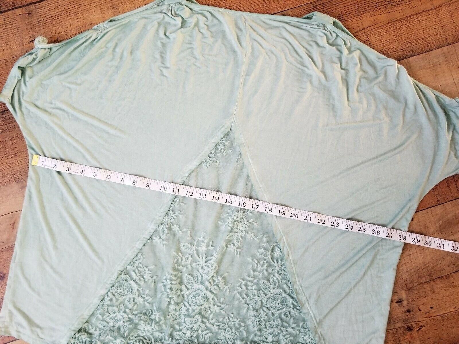 Designer Womens Mint Top small Oversized Cold Shoulder Knots Blouse Size S / US 4 / IT 40 - 4 Thumbnail