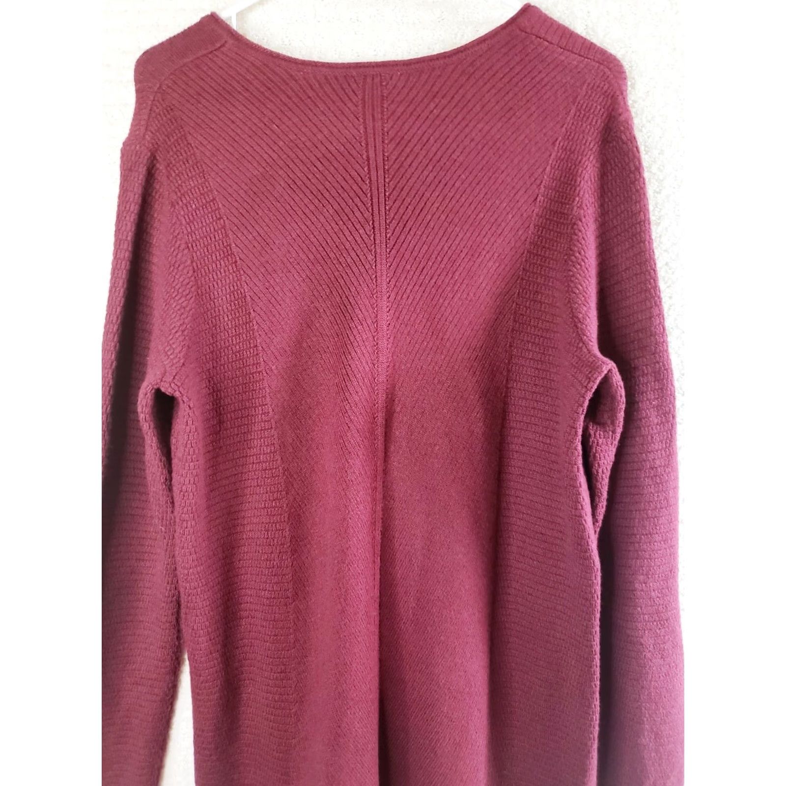 J. Jill J. Jill Women's Cardigan Sweater Tunic Length Burgundy V-Neck Long Sleeve Small XS? Size S / US 4 / IT 40 - 6 Thumbnail