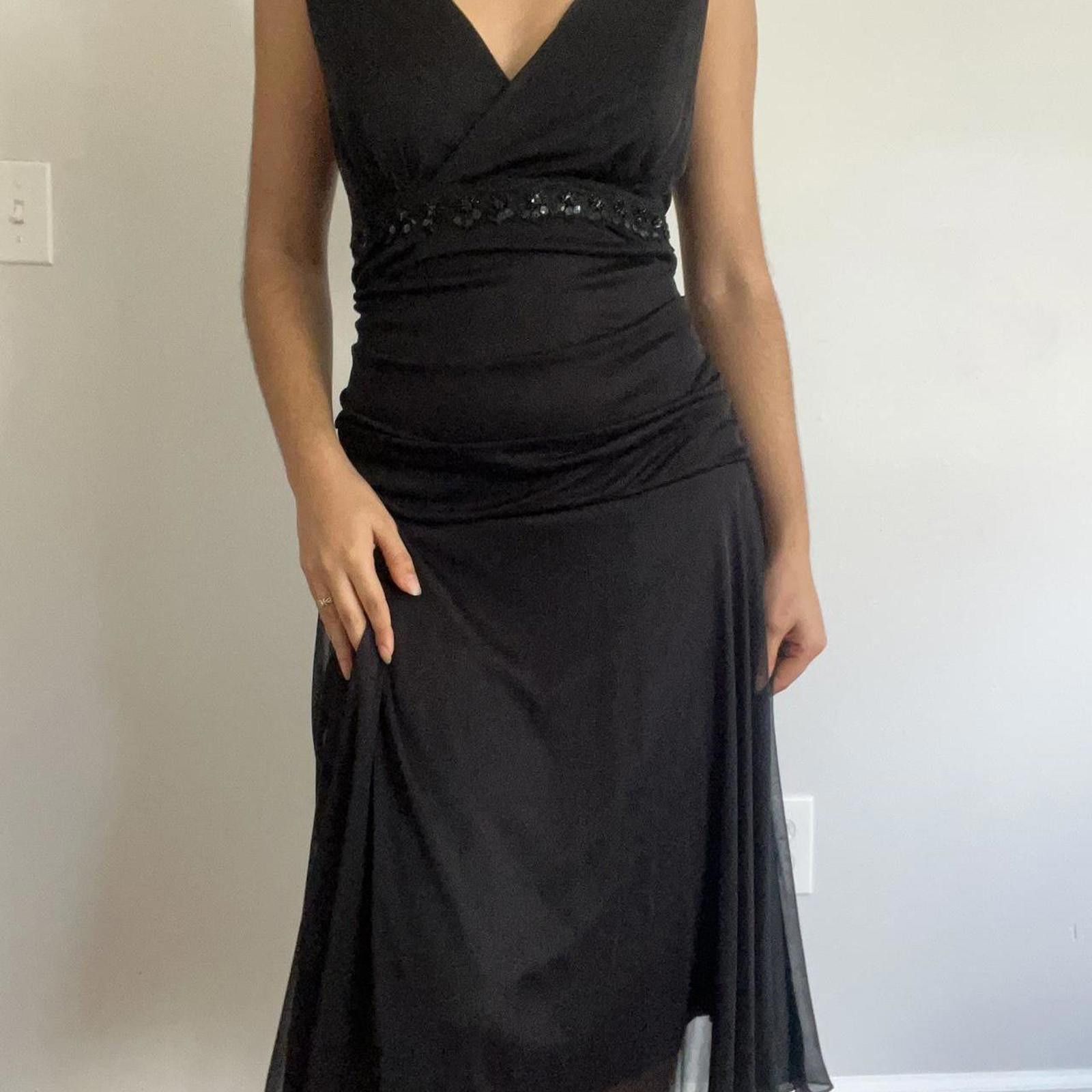 Other Black midi dress with beaded waist detail #gothic #grunge Size L / US 10 / IT 46 - 2 Thumbnail