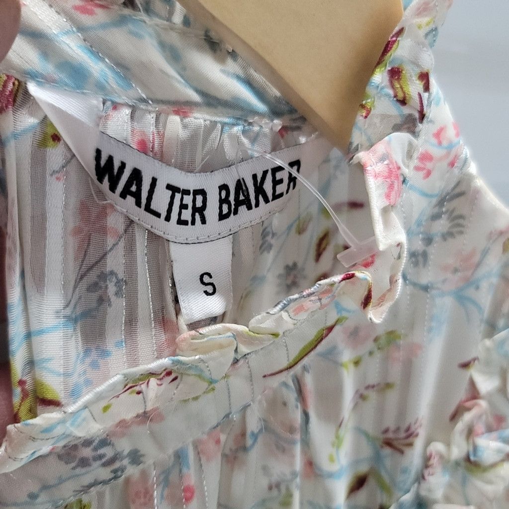 Other NWT WALTER BAKER Betsy Floral-Print Metallic Mini Dress Size S / US 4 / IT 40 - 8 Thumbnail