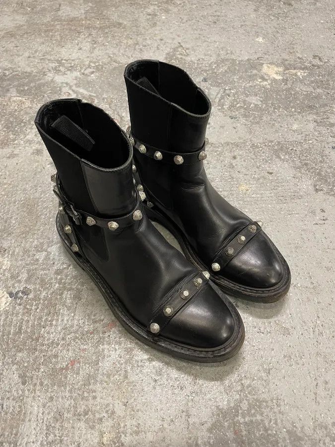 Balenciaga Balenciaga Black Studded High Ankle Leather Boots Size US 6 / IT 36 - 6 Thumbnail