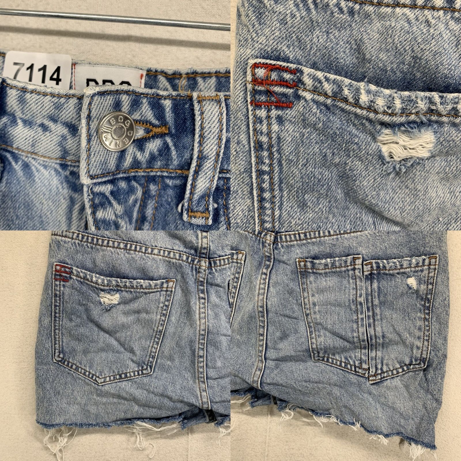 Bdg BDG Urban Outfitters Women's High Rise Cheeky Distressed Denim Shorts 27 Blue Casual 90s Size 27" / US 4 / IT 40 - 8 Thumbnail