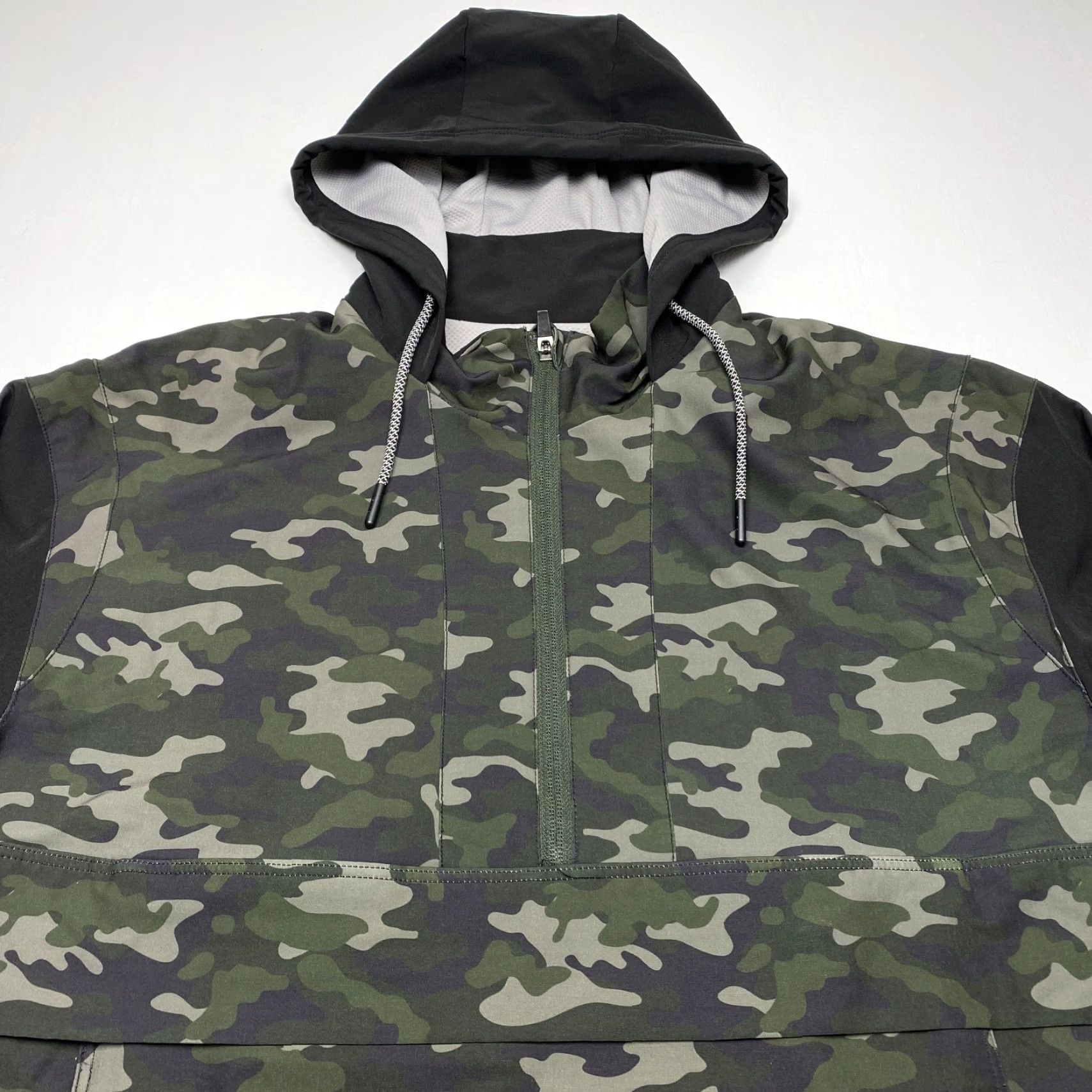 Vintage BYLT Hoodie Men's Large Elevate Drop Cut 1/4 Zip Black Camouflage Camo Pullover Size US L / EU 52-54 / 3 - 6 Thumbnail