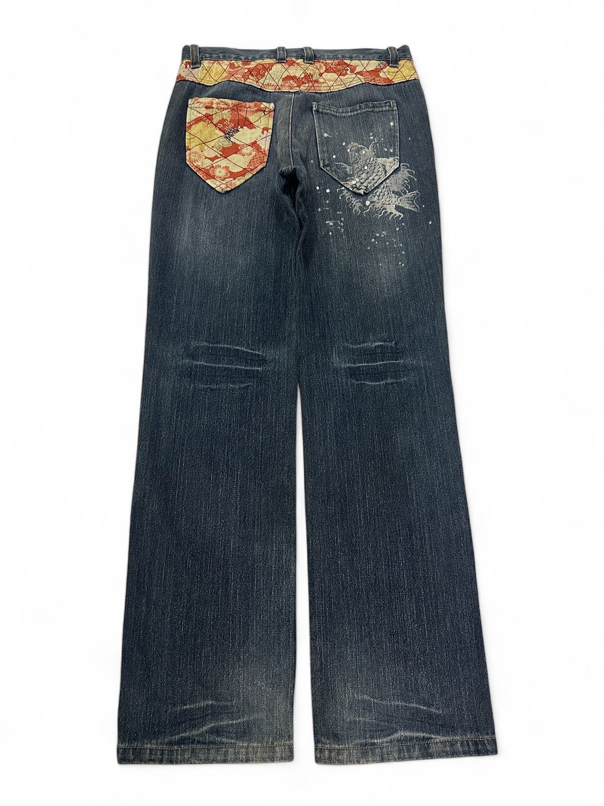 Japanese Brand × Vintage Vintage Japanese Souvenir Fish Koi Jeans Size US 31 - 1 Thumbnail