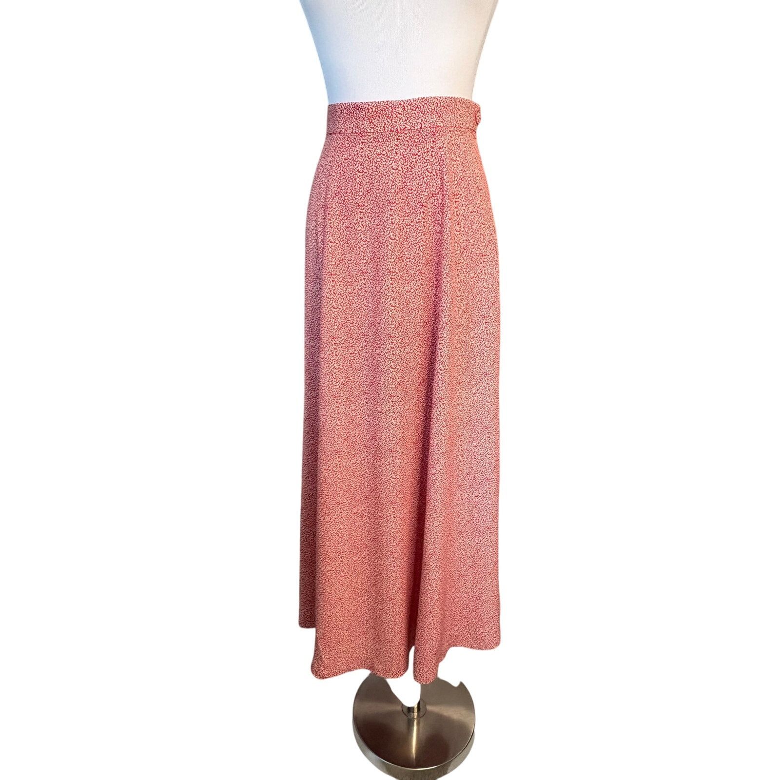 Other Talbots Vintage 70s Midi Flare Skirt Red Floral 12 Prairie Size 34" / US 12 / IT 48 - 1 Thumbnail