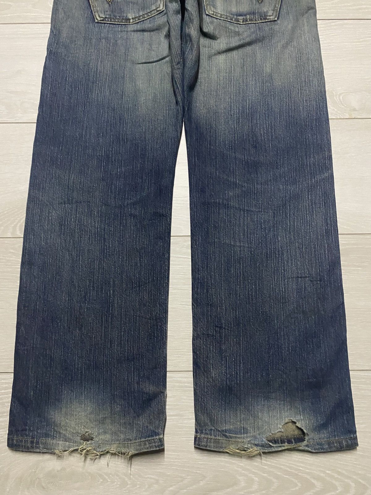 Junya Watanabe Edwin Exclusive Vintage Mud Wash Distressed Repair Jeans Size US 34 / EU 50 - 6 Thumbnail