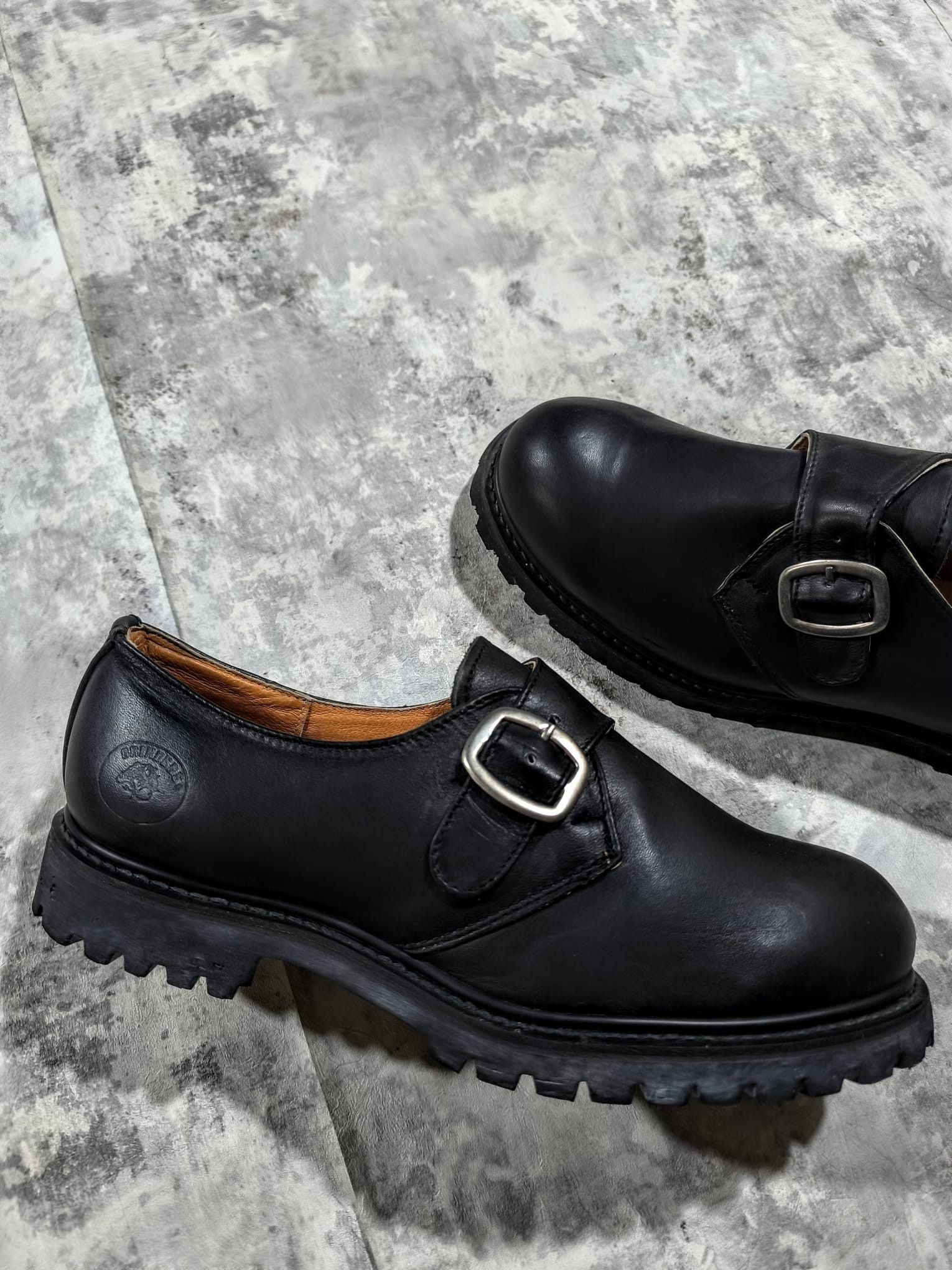 Genuine Leather Grinders Monk Strap Chunky Leather Derby Shoes England Punk Size US 10 / EU 43 - 3 Thumbnail