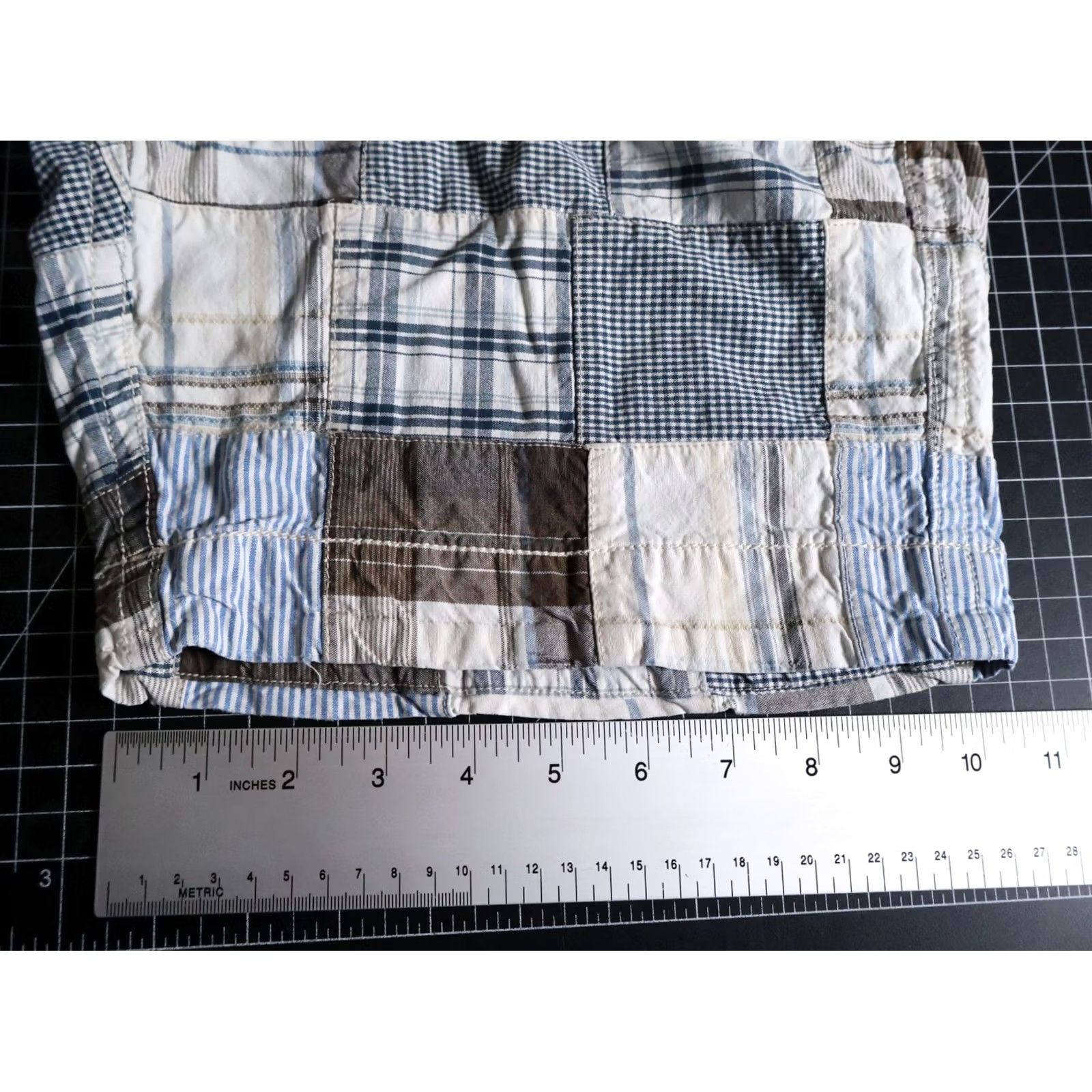 American Eagle Outfitters VINTAGE American Eagle Outfitters Patchwork Madras Shorts Men 32 x 9 White Blue Plaid Size US 32 / EU 48 - 7 Thumbnail