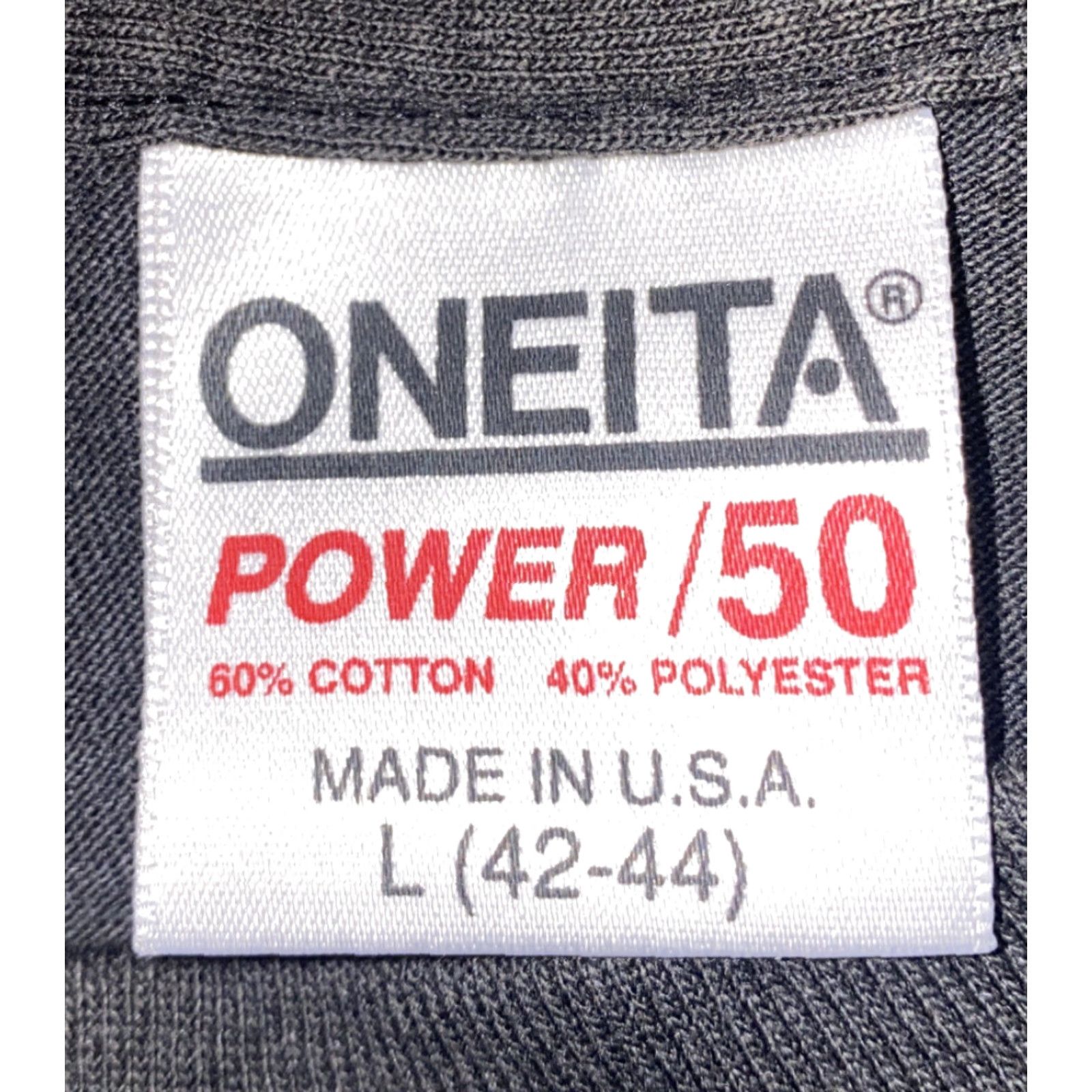 Vintage ONEITA Mens Black Power 50 USA Made Short Sleeve T-Shirt L TEXACO Shirt Mens Black 50 Power USA Made Size US L / EU 52-54 / 3 - 5 Thumbnail