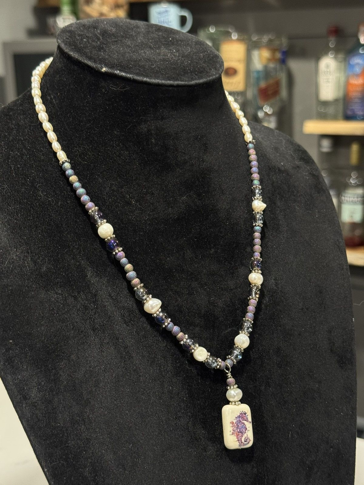 Jewelry Genuine Fresh Water Pearl with Sea horse necklace Size ONE SIZE - 6 Thumbnail