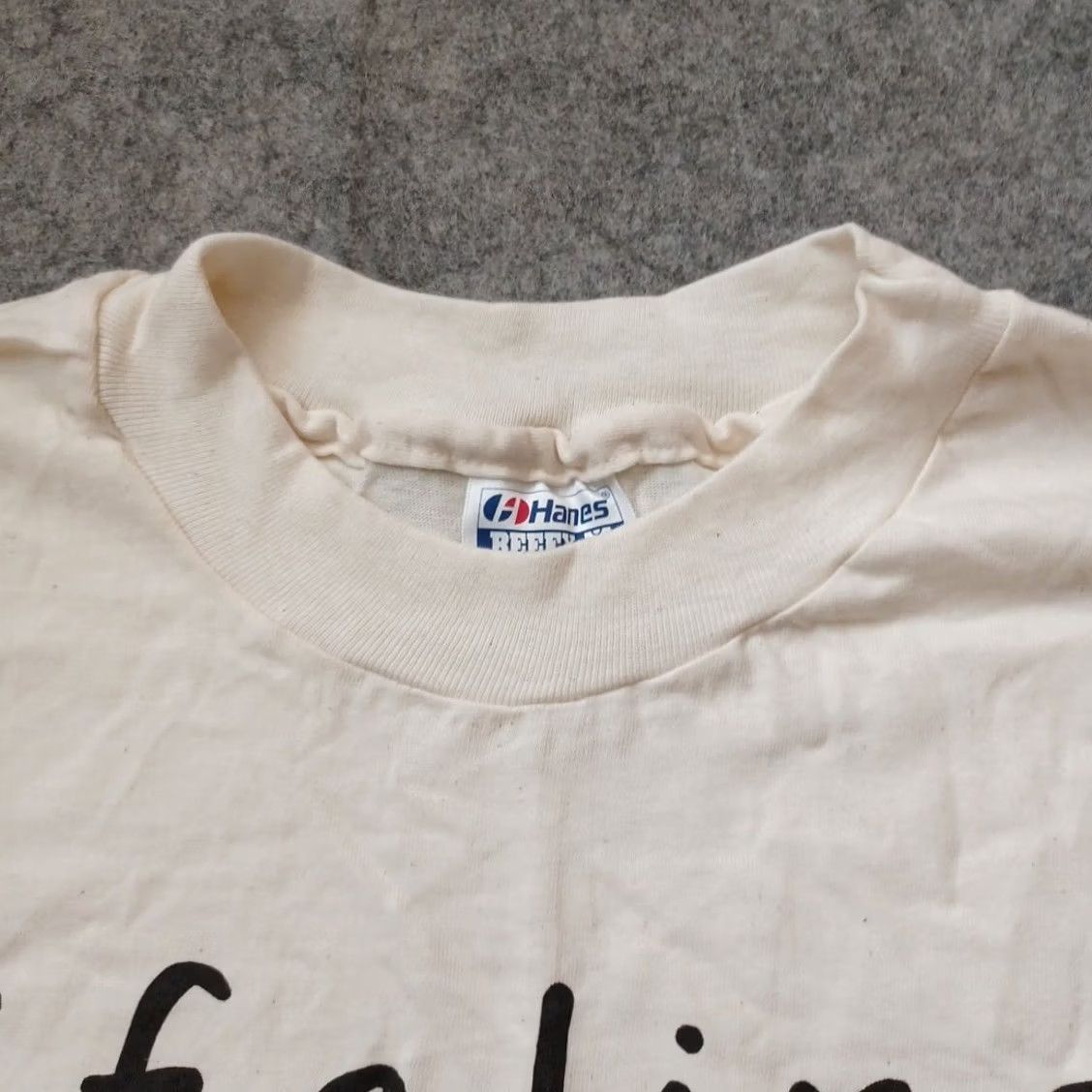 Hanes VINTAGE Hanes Beefy-T T-Shirt Men XL Ivory Graphic Print Lifeline 1992 Poison Arrow Frog Winterland Productions 1990s Size US XL / EU 56 / 4 - 6 Thumbnail