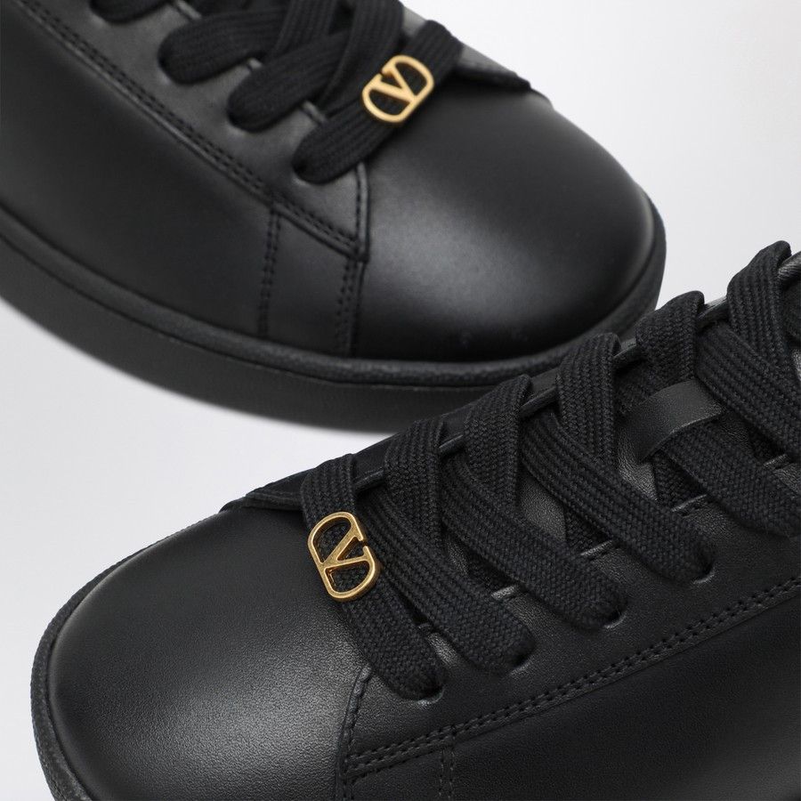 Valentino o1d2blof1025 Leather Low-Top Sneakers in Black Size US 7.5 / EU 40-41 - 5 Thumbnail