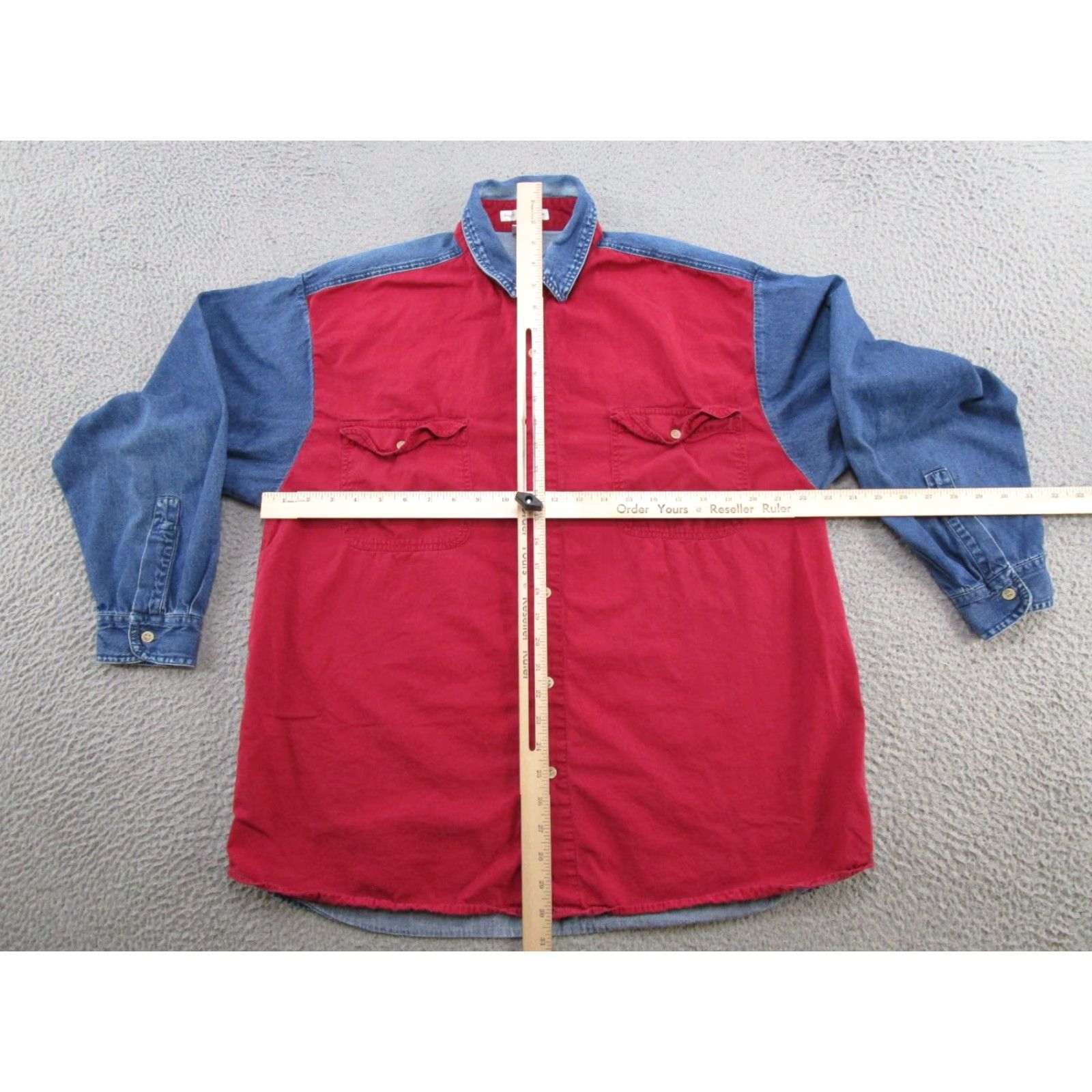 Vintage VINTAGE High Advantage Denim Button-Up Shirt Western 90s Blue L Men’s Button-Down Collared Long Sleeve Casual Shirt Mens Regular Cotton Denim Size US L / EU 52-54 / 3 - 4 Thumbnail