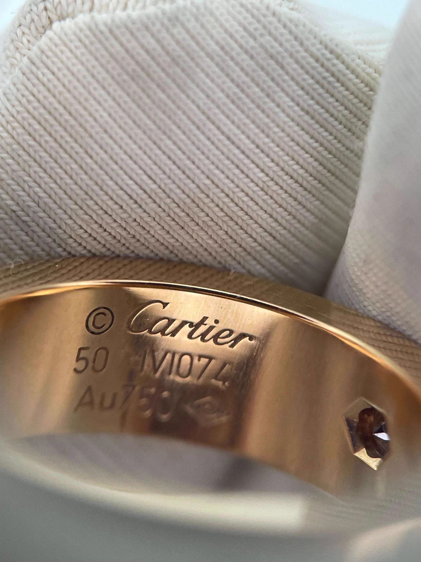Cartier Cartier 19 Love Rose Gold 3 Diamond Ring Size 50 Size ONE SIZE - 6 Thumbnail