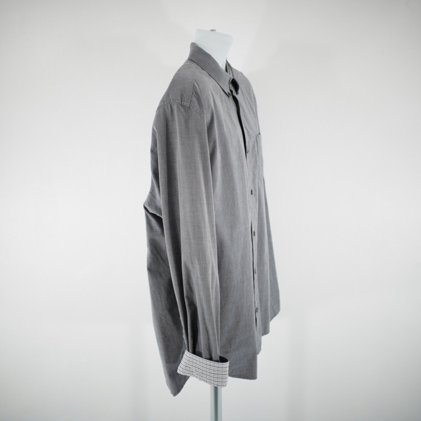 Calvin Klein Calvin Klein Gray XL Flip Cuff Collared Cotton Button Down Size US XL / EU 56 / 4 - 9 Thumbnail