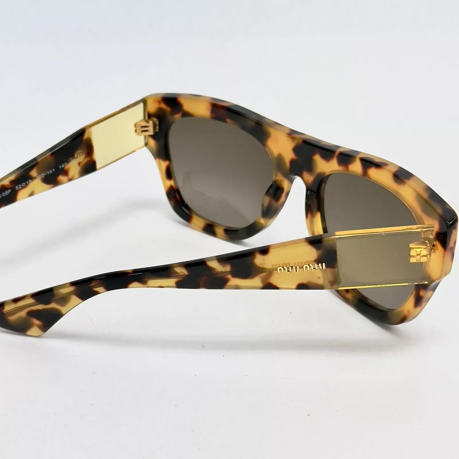 Miu Miu MIU MIU 05P Bold ECLAT Chunky Sunglasses MU05PS Brown Havana Size ONE SIZE - 3 Thumbnail