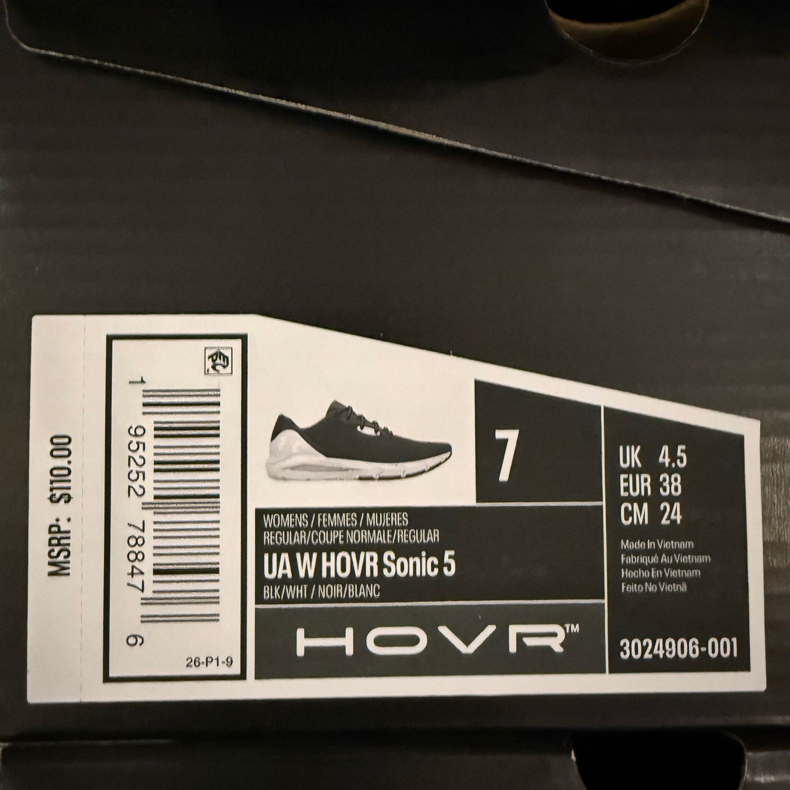 Under Armour UNDER ARMOUR WOMEN'S 7 HOVR SONIC 5 BLK 3024906-001 Size US 7 / IT 37 - 6 Thumbnail