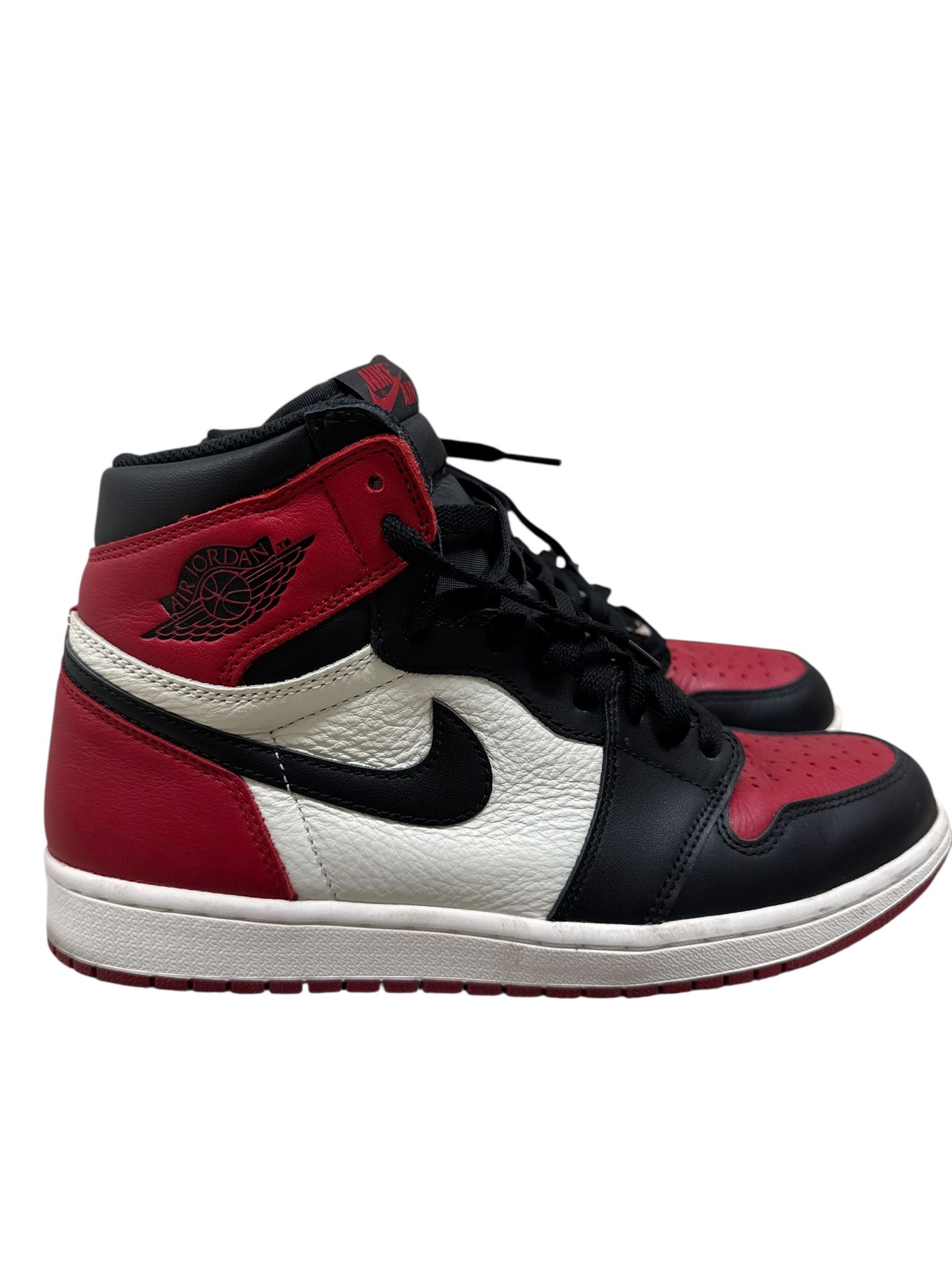 Jordan 1 Black Red Bred Toe Retro High Sneakers