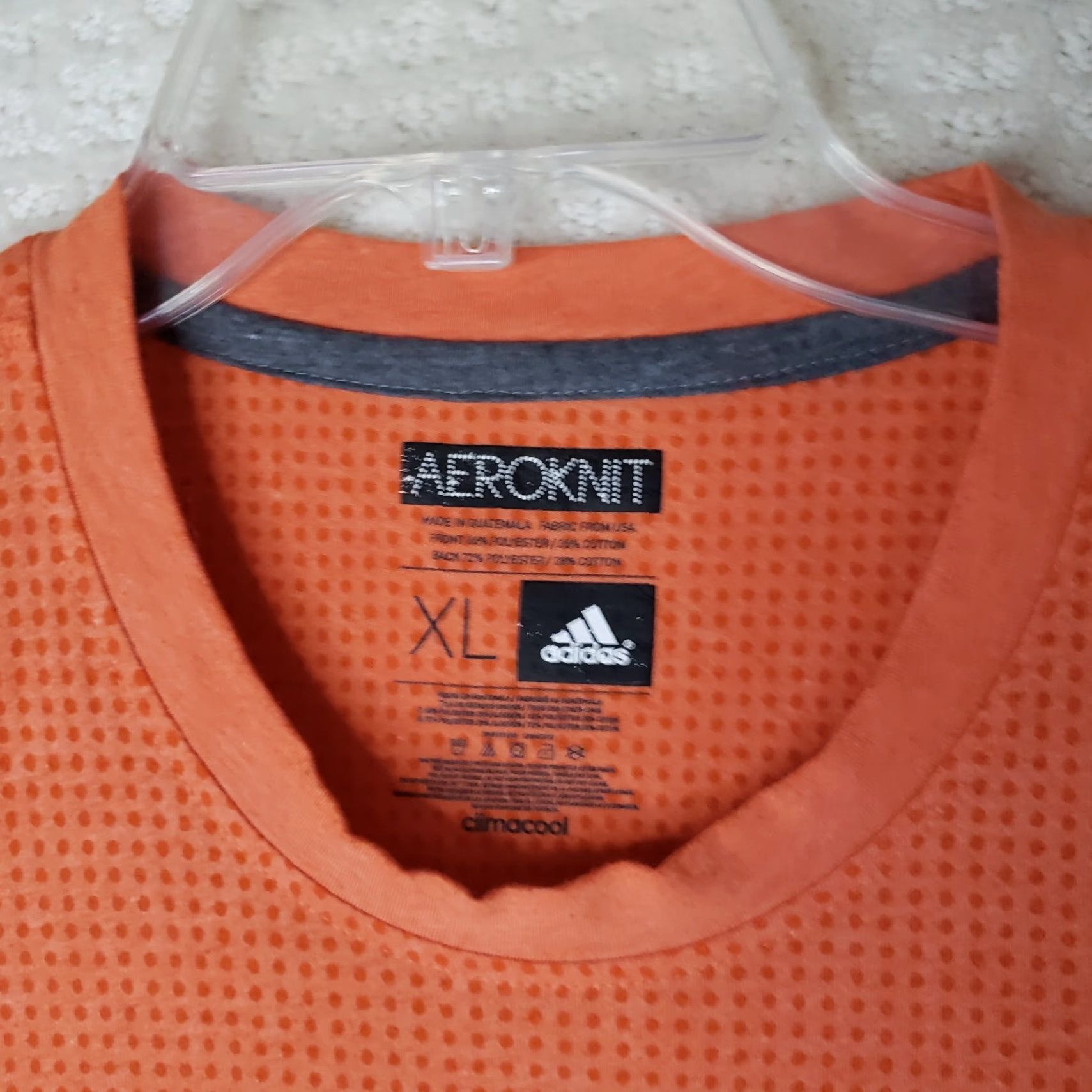 Adidas adidas Performance Tee Shirt Men XL Regular Medium Orange Aeroknit Pullover Size US XL / EU 56 / 4 - 7 Thumbnail