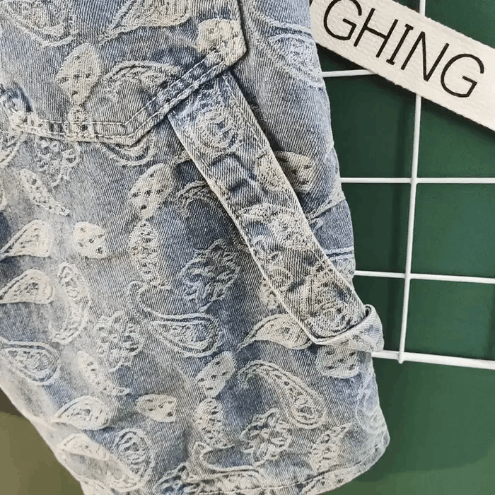 Japanese Brand × Vintage Flower denim shorts embroidered pants Size US 32 / EU 48 - 5 Thumbnail