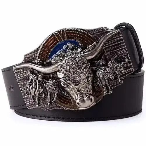 Other 115cm Length Skull Bull Ox Horn Belt Size ONE SIZE - 2 Thumbnail