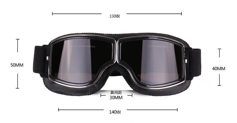 Designer Retro Glasses Windproof Motorcycle Helmet Glasses Sunglasses Size ONE SIZE - 5 Thumbnail